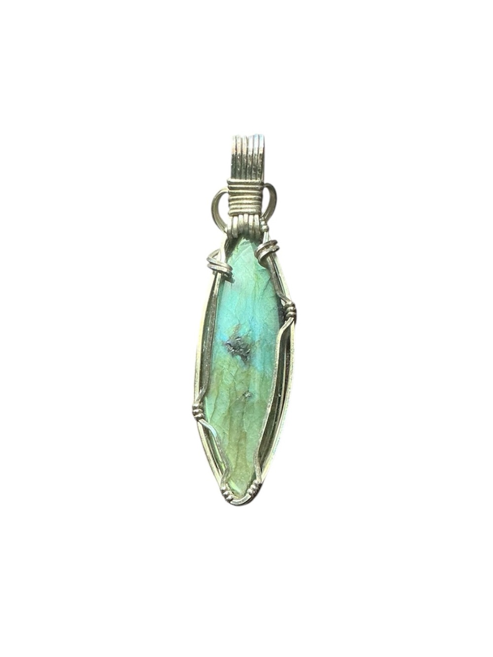 Labradorite Wire Wrapped Pendant - Picture 4 of 7
